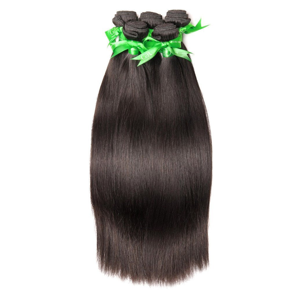 20 , Natural color-6A : GoldRose Beauty Grade 6A Brazilian Virgin Human Hair Silky Straight Hair Weaving 1 Bundle 20 Inch Natural Black Color