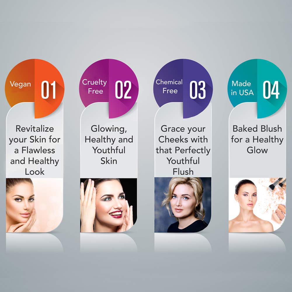 Ageless Derma Baked Mineral Makeup Healthy Blush with Botanical Extracts (Apricot Swirl) Made in USA. Highlighter MakeupÃ‚Â