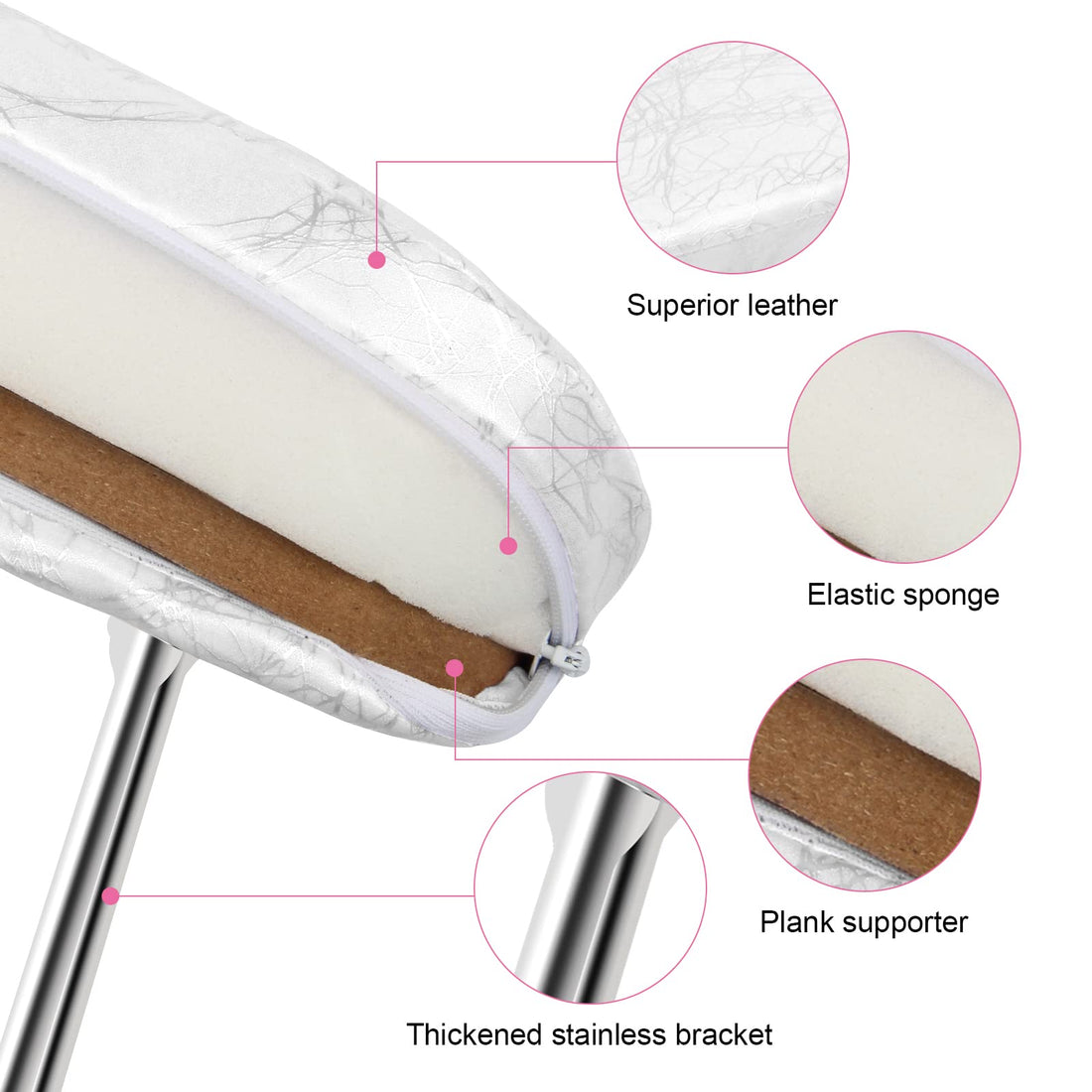 Coldairsoap Nail Pillow Hand Rest with Bracket, Professional Manicure Arm Stand Holder for Nails Art DIY Foldable Microfiber Leather Nail Hand Rest Cushion for Nail Salon Technician (Creamy white)