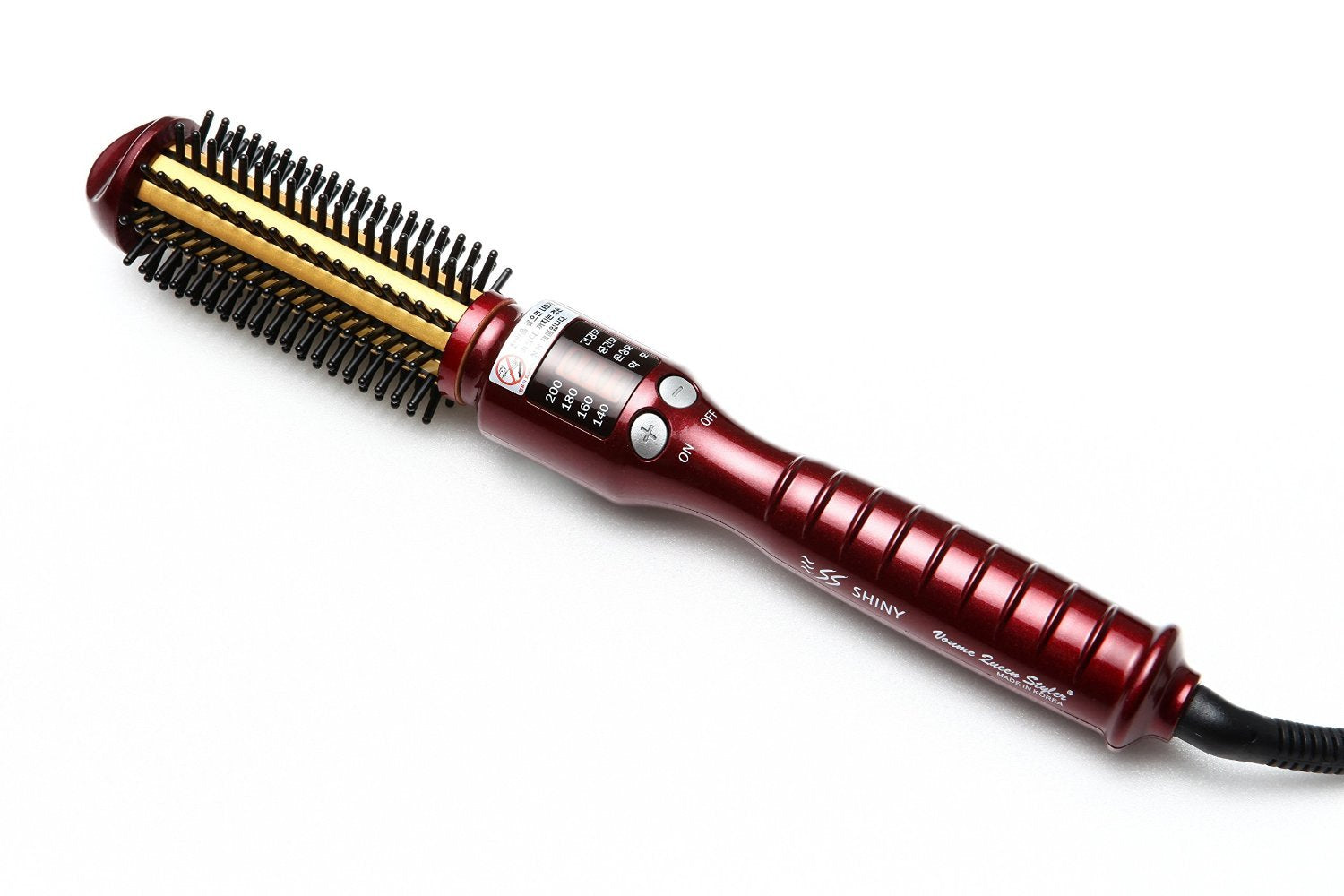 SS Shiny Volume Queen Styler Pro Curling Hair Iron Hot Air Brush Red