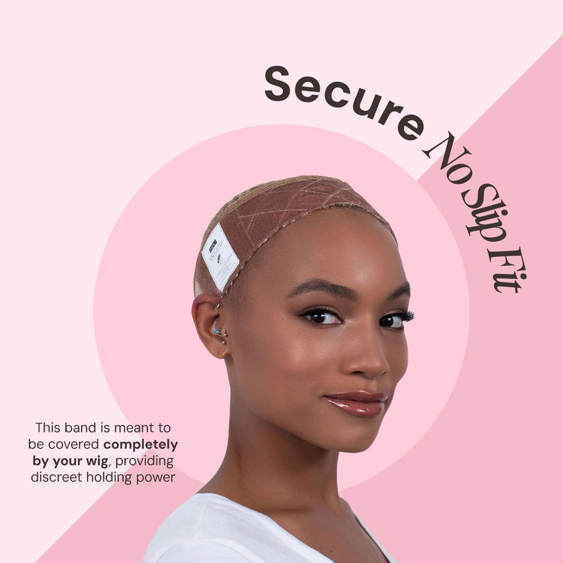 MILANO COLLECTION WiGrip, The Original Comfort Grip Band, Adjustable Wig Band for Tension-Free Glueless Wig, Nonslip Wig Headband, Tension-Free, One Size Fits All, Tan