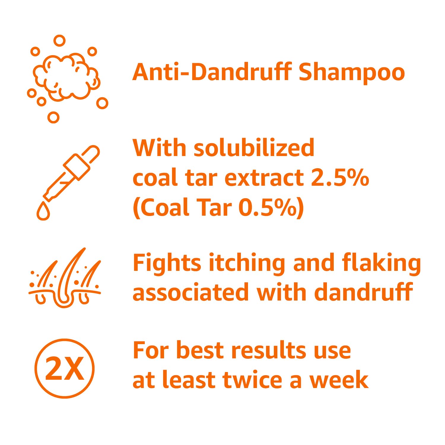 Amazon Basics Therapeutic Plus Coal Tar Anti-Dandruff Shampoo 0.5% Coal Tar, 16 Fl Oz, Pack of 1