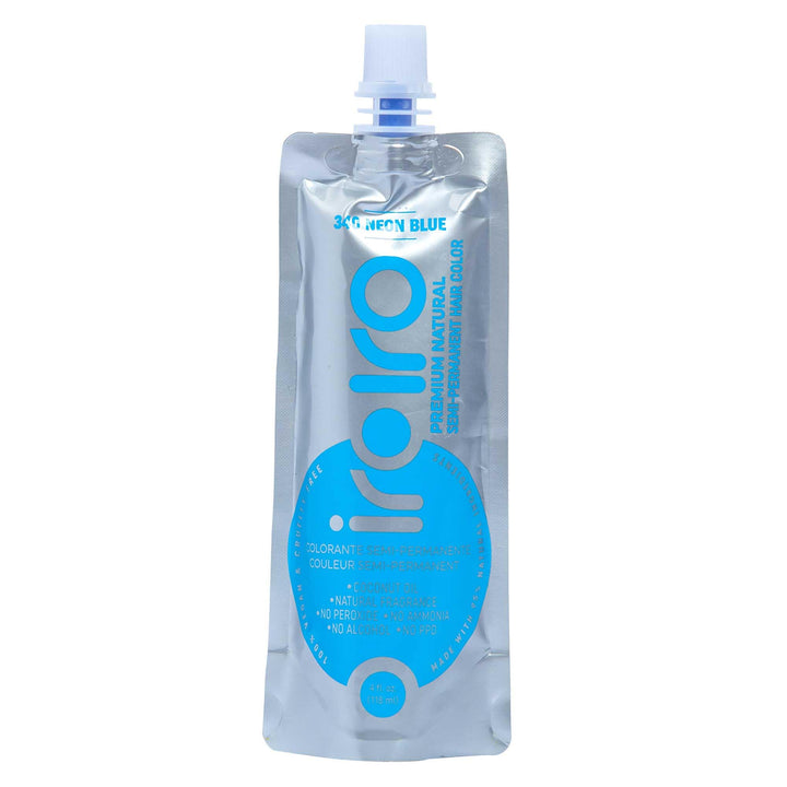 IROIRO Premium Natural Semi-Permanent Hair Color 340 Neon Blue (4oz)