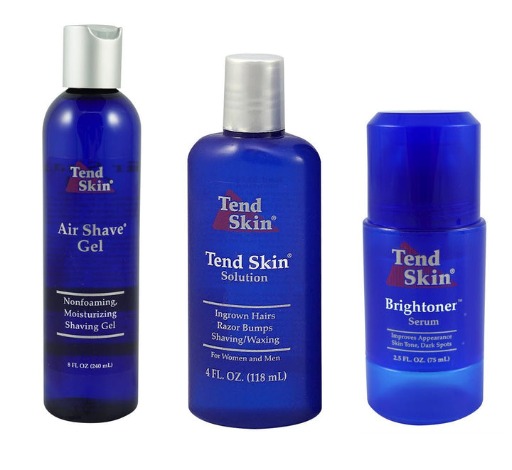 Tend Skin Razor Burn Shaving Kit [Shave Gel + Post Shave + Brightoner Serum ]
