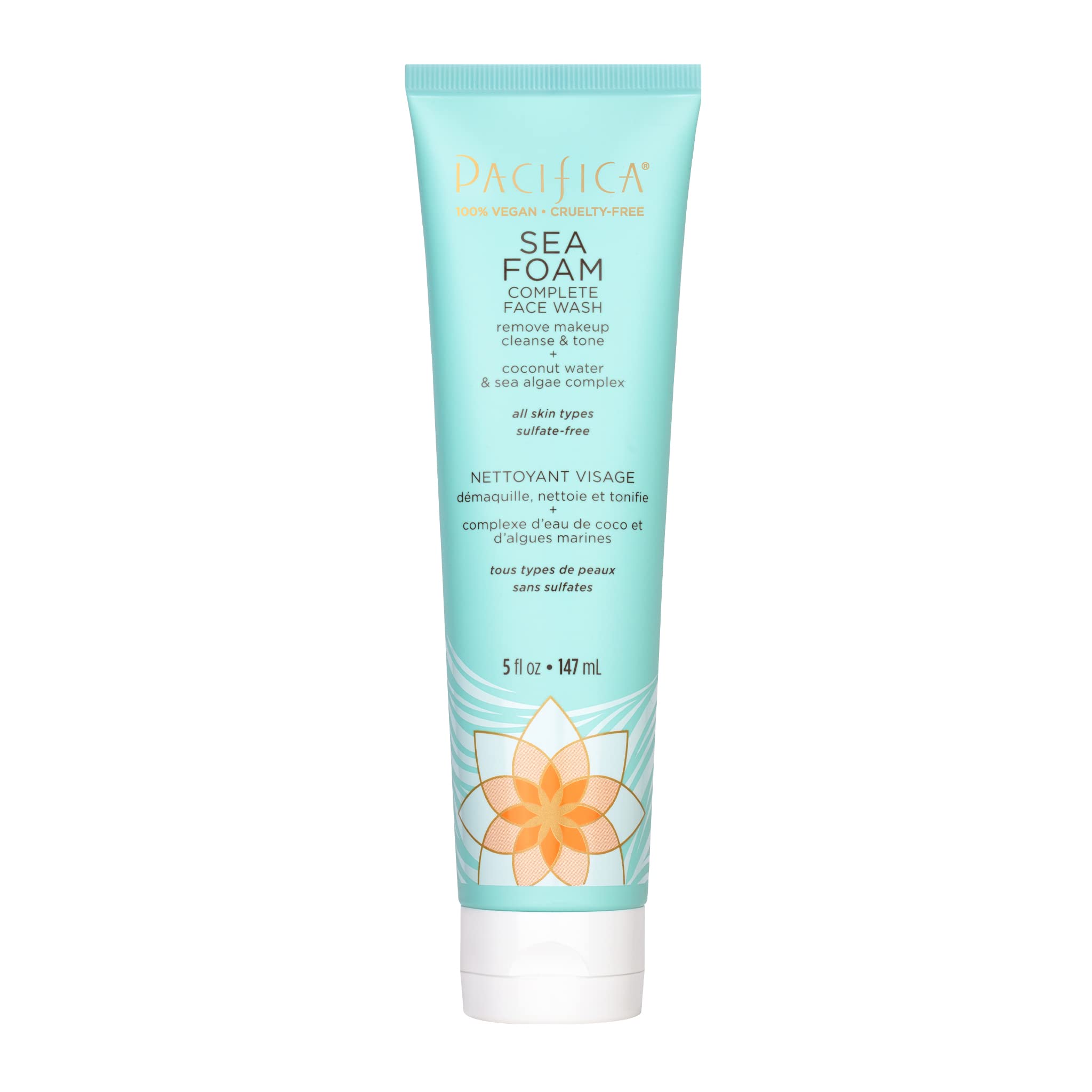 Pacifica Beauty Sea Foam Complete Natural Face Wash, 5 Fluid Ounce