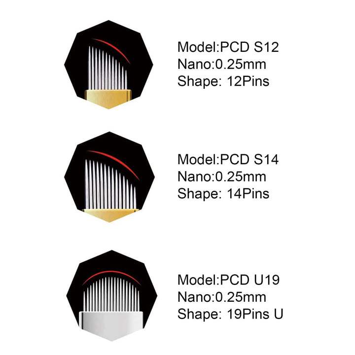 Linyansz Pcd Needles: Disposable Eyebrow Microblading Needles, Lip Tattooing Microblades Permanent Makeup Blades For Single Use Only (Pcd12+Pcd14+Pcd19U) 30Pcs