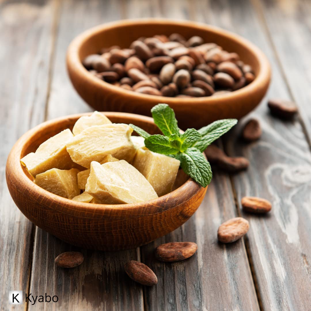 Kyabo 100% Pure and All Natural Cocoa Butter - 3lb - Food Grade - great for making lip balm, cream, hair products, candle, hair removal and craft projects - Made with Organic Cacao