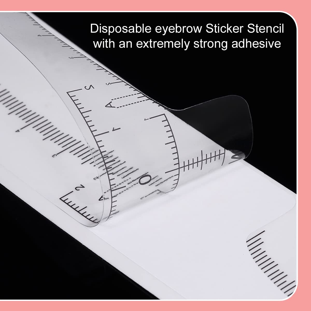 100 Pack Eyebrow Ruler, KINGMAS Disposable Brow Ruler Microblading Adhesive Eyebrow Sticker Stencil Guide Measuring Tool