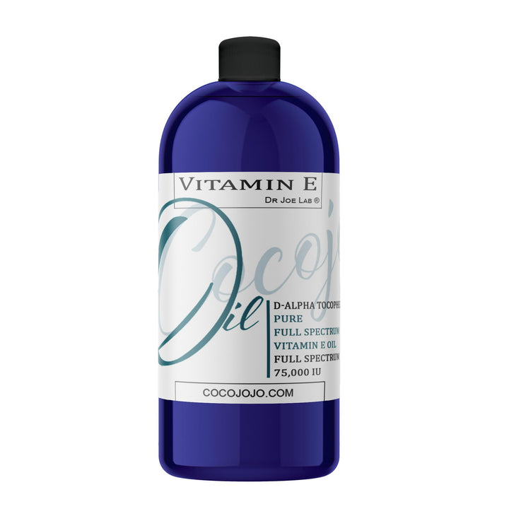 Dr Joe Lab Vitamin E Oil Full Spectrum for Skin, Hair, Face, Liquid Vitamin E Body Oil 75,000 IU, Pure Natural Cold Pressed, Moisturizes & Nourishes, Non GMO - 32 Oz