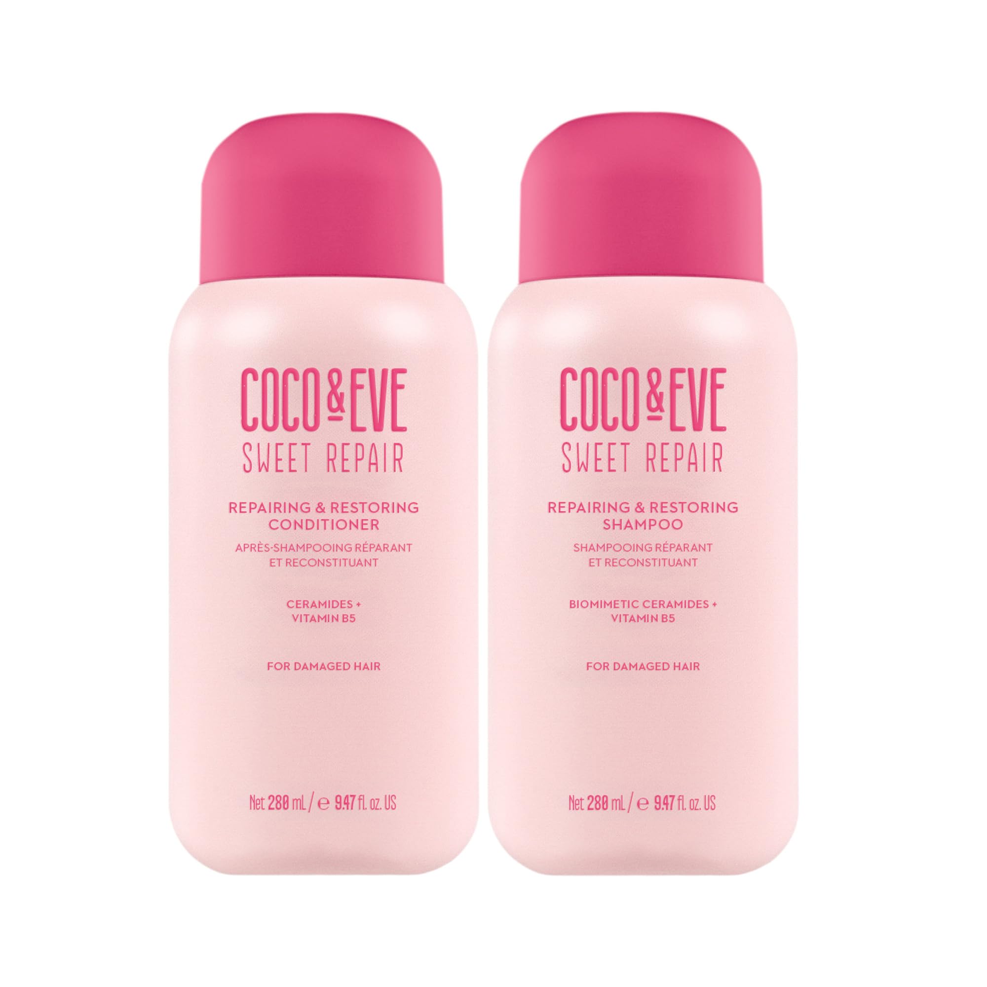 Coco & Eve Repair & Restore Shampoo & Conditioner Bundle. Hydrating & Strengthening Set for Damaged, Color Treated Hair. Deeply Nourish, Reduce Split Ends & Breakage for Healthy Hair. (18.94 Fl Oz)