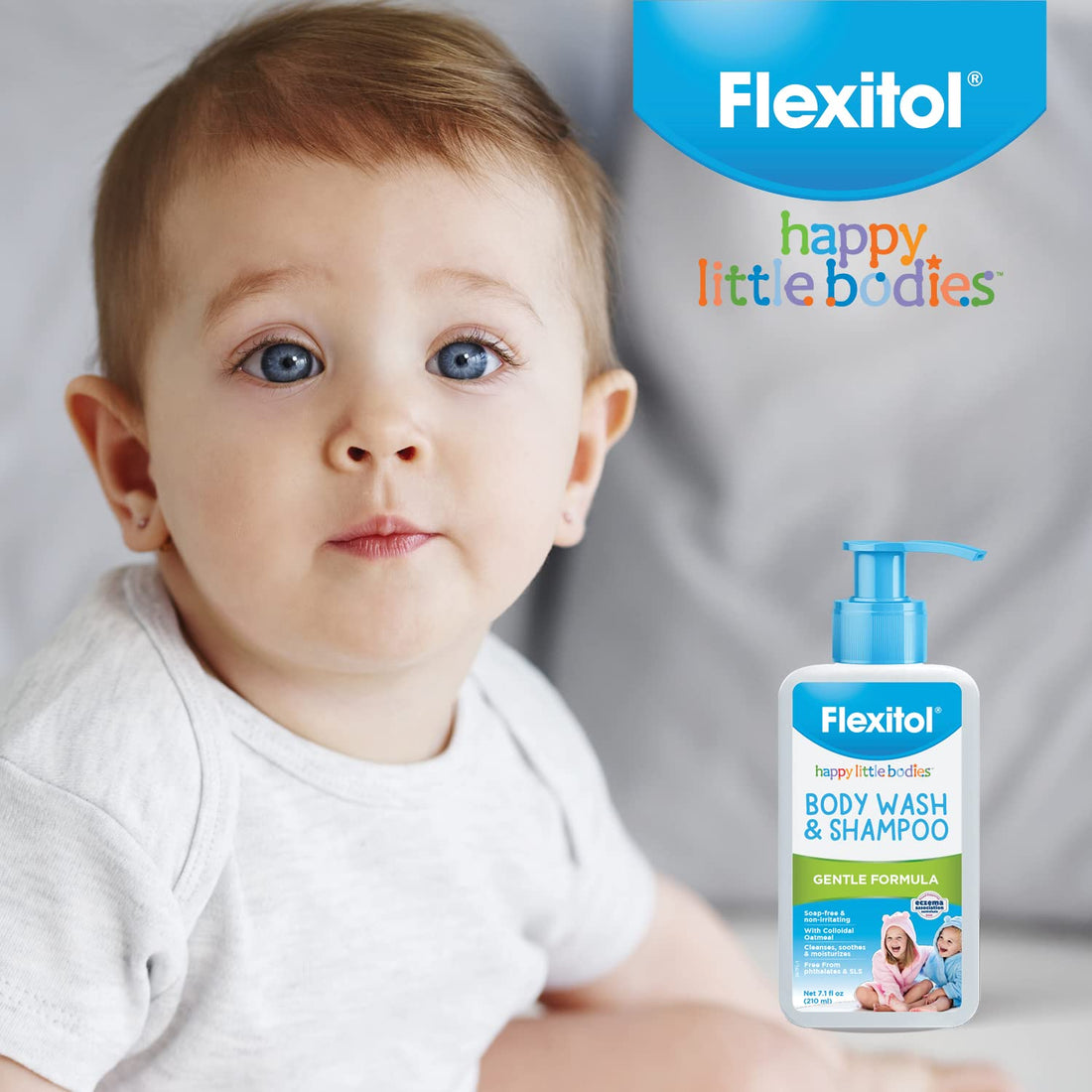 Flexitol Happy Little Bodies Body Wash and Shampoo, Gentle Formula, 7.1 Ounce