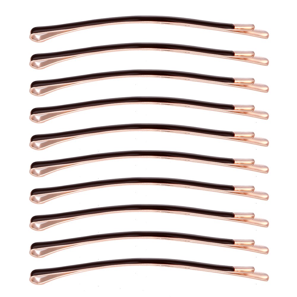 Yishenyishi Pack Of 10 Curved Jumbo Bobby Pins,Hair Clips (Brown)