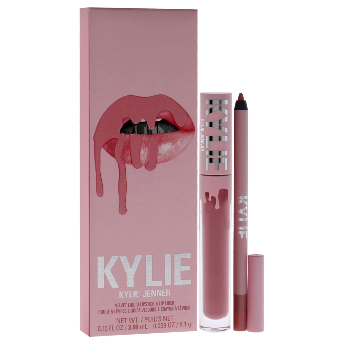 Kylie Cosmetics Velvet Lip Kit - 705 Charm for Women - 2 Pc 0.10 oz Velvet Liquid Lipstick, 0.03 oz Lip Liner
