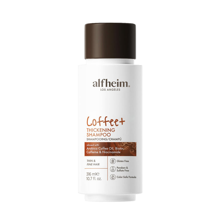 Alfheim Coffee+ Thickening Shampoo | Caffeine & Biotin for Hair Growth & Strength | Volumizing & Moisturizing for Fine, Thinning Hair | Sulfate-Free, Color-Safe Formula | 10.7 fl oz
