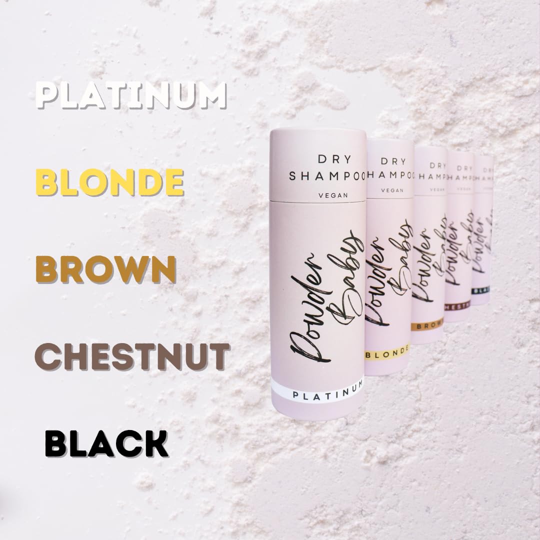Powder Baby Dry Shampoo Powder | Organic & Vegan | Non-Areosol Shampoo for Chestnut Hair | Adds Volume | 1.7 Oz | Talc-Free, Cruelty-Free | Made in USA | Eco-Friendly Packaging (Chestnut) (Dark Brown)