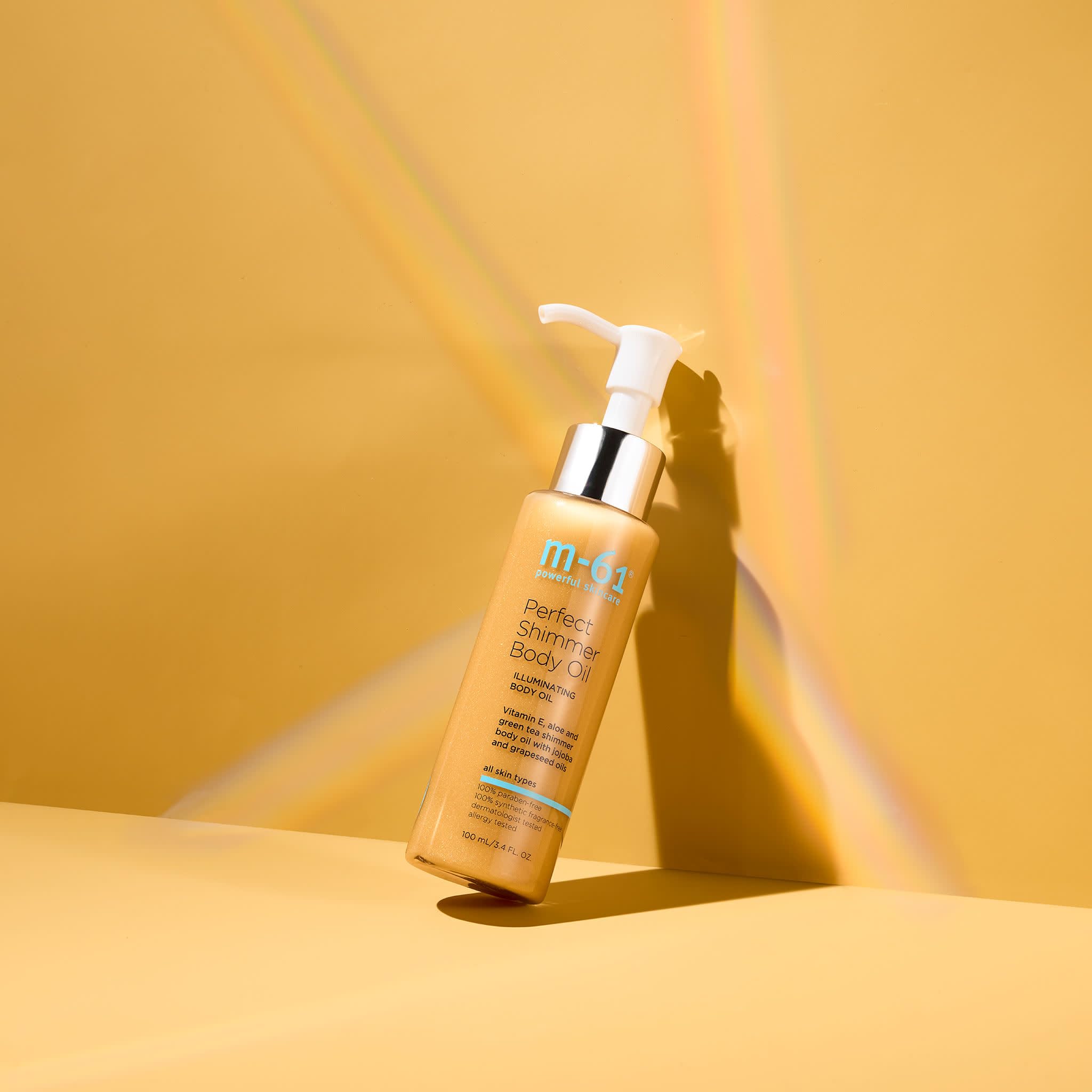 M-61 Perfect Shimmer Body Oil - Radiance-inducing shimmer body oil creates a multidimensional glow and helps restore moisture