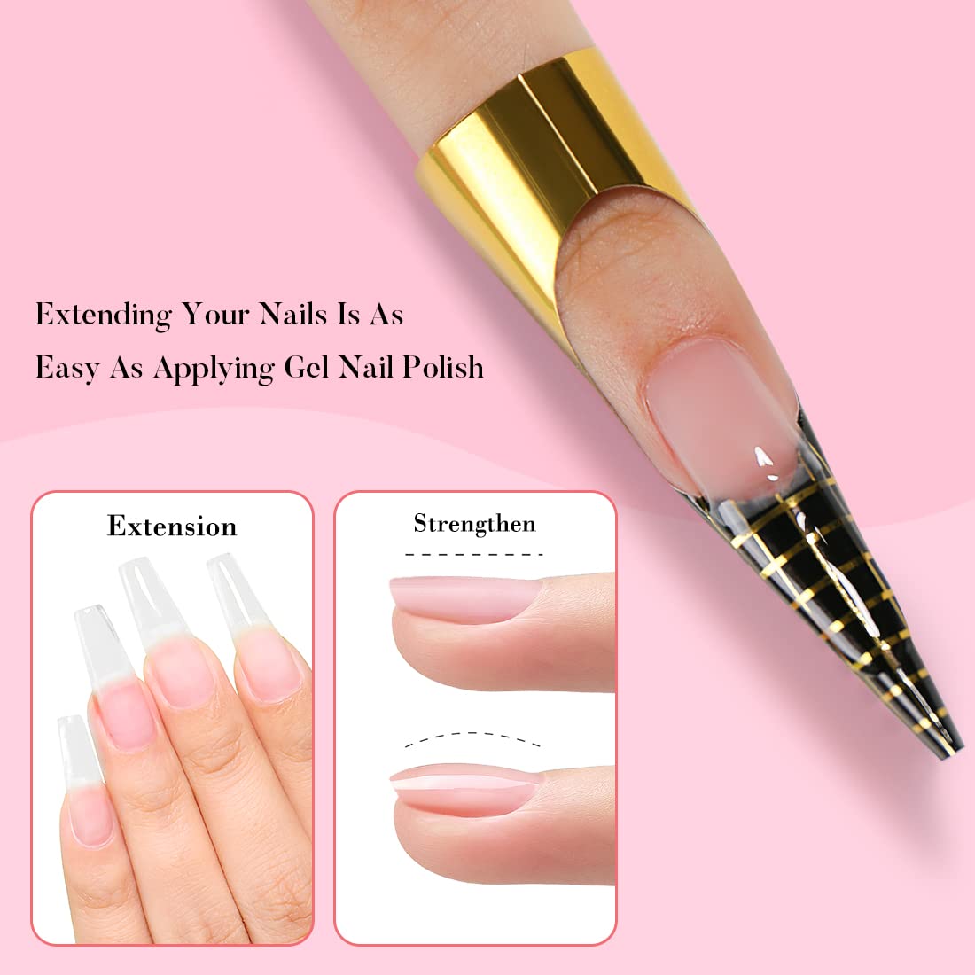 AIMEILI Builder Base Clear Sheer Color Gel, No Need Slip Solution Builder Extension, Soak Off Gel Nail Polish 6pcs X 10ml - Kit Set 36