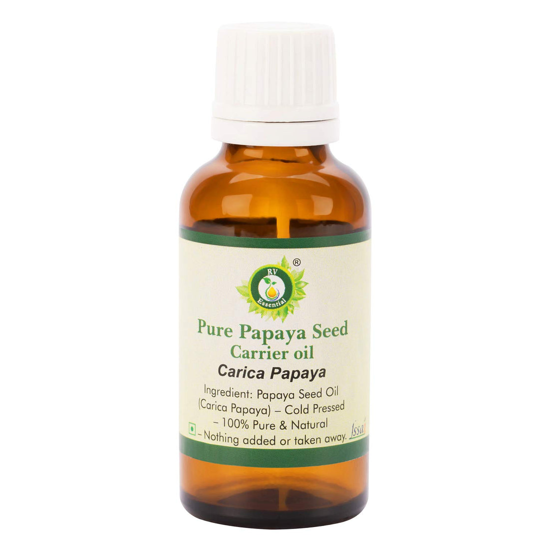 R V Essential Papaya Seed Oil | Carica Papaya | for Skin | for Dark Spots Removal | for Body | for Hair | Scalp Massage | 100% Pure Natural | Cold Pressed | 50ml | 1.69oz
