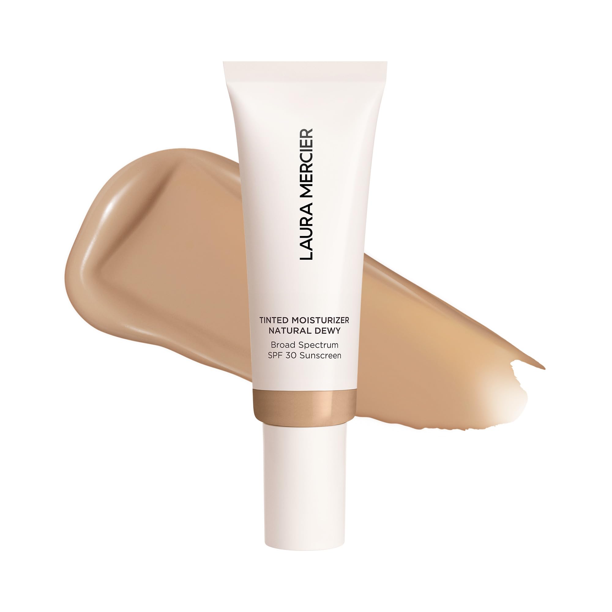 Laura Mercier Tinted Moisturizer Natural Dewy with SPF 30: 24HR+ Hydration, Long Lasting, Sheer to Light, Buildable Coverage, Dewy Finish, Improve Skin Tone and Texture, Skin Tint, Sand