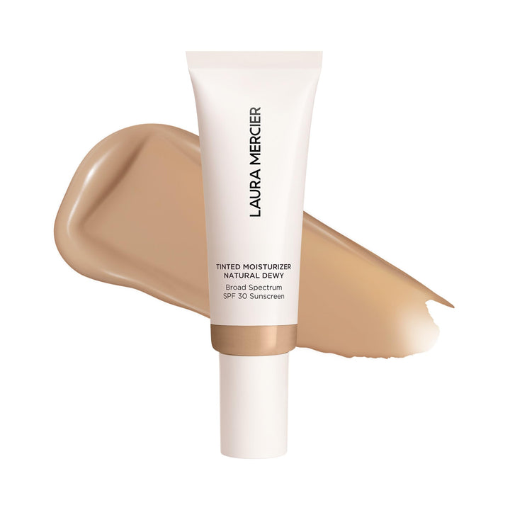 Laura Mercier Tinted Moisturizer Natural Dewy with SPF 30: 24HR+ Hydration, Long Lasting, Sheer to Light, Buildable Coverage, Dewy Finish, Improve Skin Tone and Texture, Skin Tint, Sand