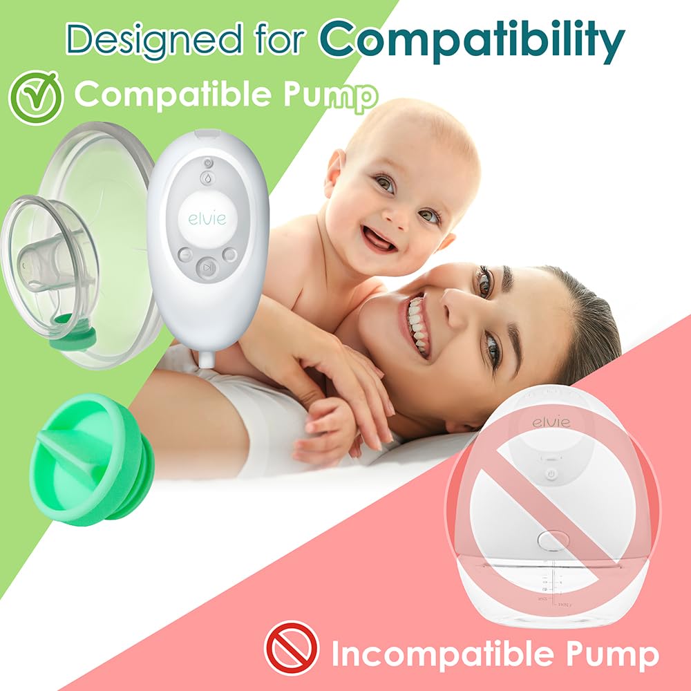 Nenesupply 4pc Duckbill Valves Compatible with Elvie Stride Pump Parts Replacement Parts Breast Pump Parts Momcozy Tsrete Wearable Pumps Spectra CaraCup Not Original Elvie Pump Parts Accessories
