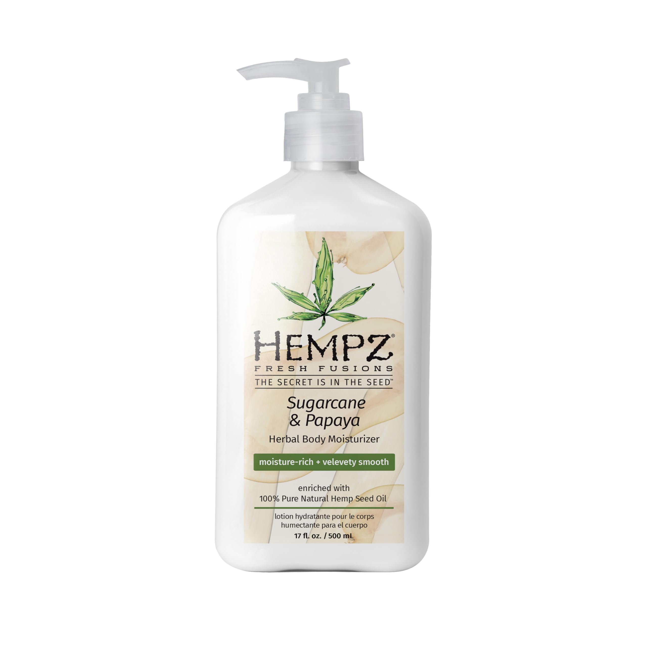 Hempz Herbal Body Moisturizer, Sugarcane & Papaya, 17 Ounce