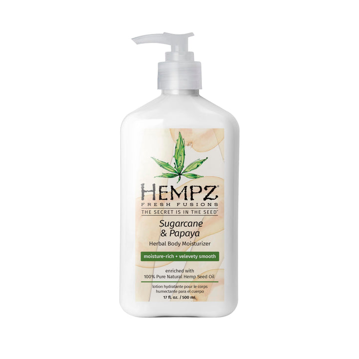 Hempz Herbal Body Moisturizer, Sugarcane & Papaya, 17 Ounce
