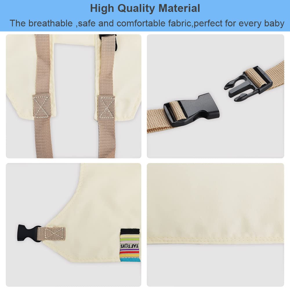 Lychee Harness Seat for High Chair Baby Feeding Safety Seat with Strap, Toddler Booster Harness Belt Portable Dining Seat Strap for Travel Home Restaurant Shopping (Khaki)