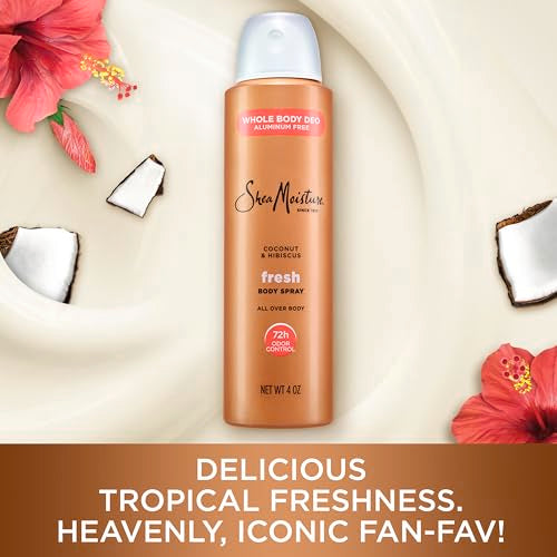 SheaMoisture Whole Body Deodorant Spray Fresh 72h Odor Control Aluminum Free 4 oz