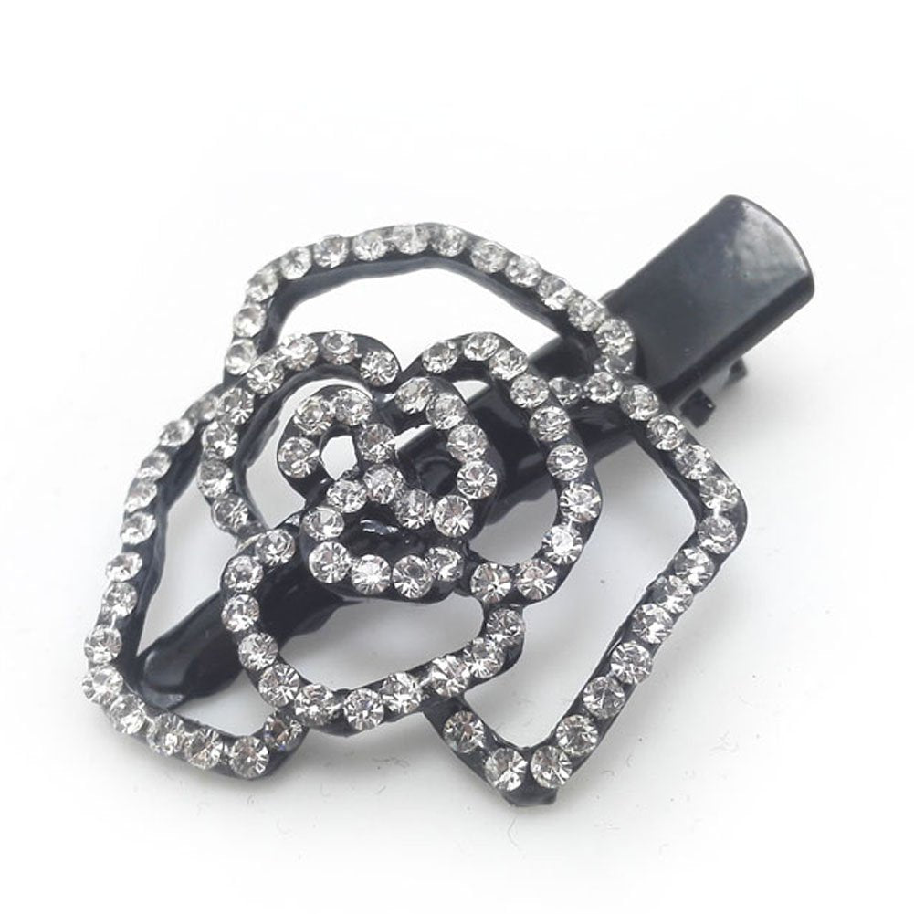 Meilliwish Rose Flower Alligator Hair Clip Hairpin(A30)(White)