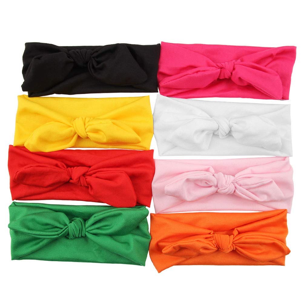 AKOAK 2 Pcs/Set Mother-daughter Matching Headband, Bow, Elastic Headband, Headband Accessories Family Headdress (Rose red)