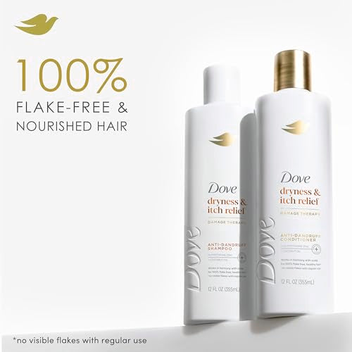 Dove Damage Therapy Derma Shampoo Dryness + Itch for Flaky Scalp with Pyrithione Zinc and Coconut Oil 12 Fl Oz