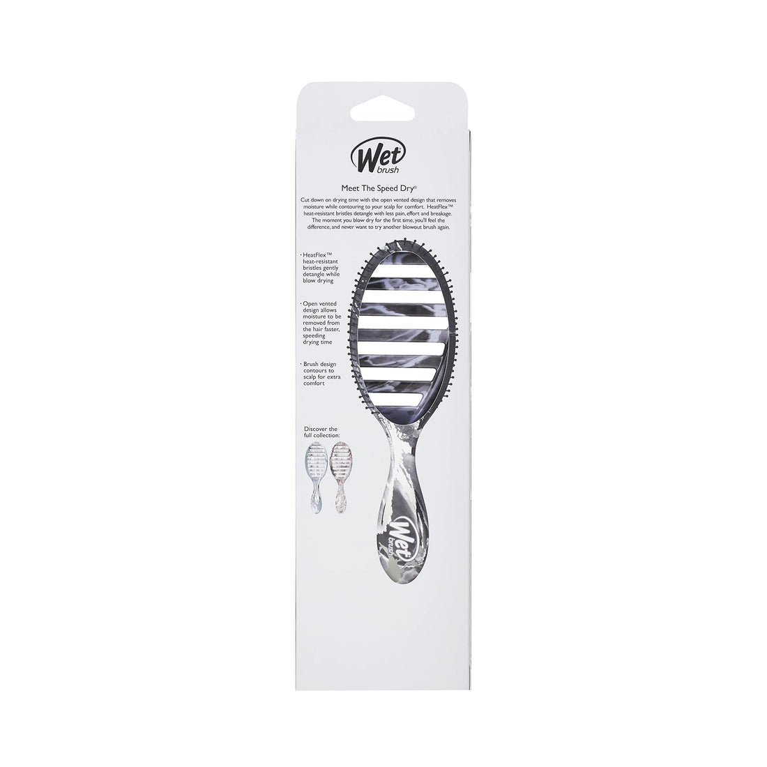 Wet Brush Speed Dry Hair Brush - Metallic Marble, Onyx - Vented Design and Ultra Soft HeatFlex Bristles Are Blow Dry Safe With Ergonomic Handle Manages Tangle and Uncontrollable Hair - Pain-Free