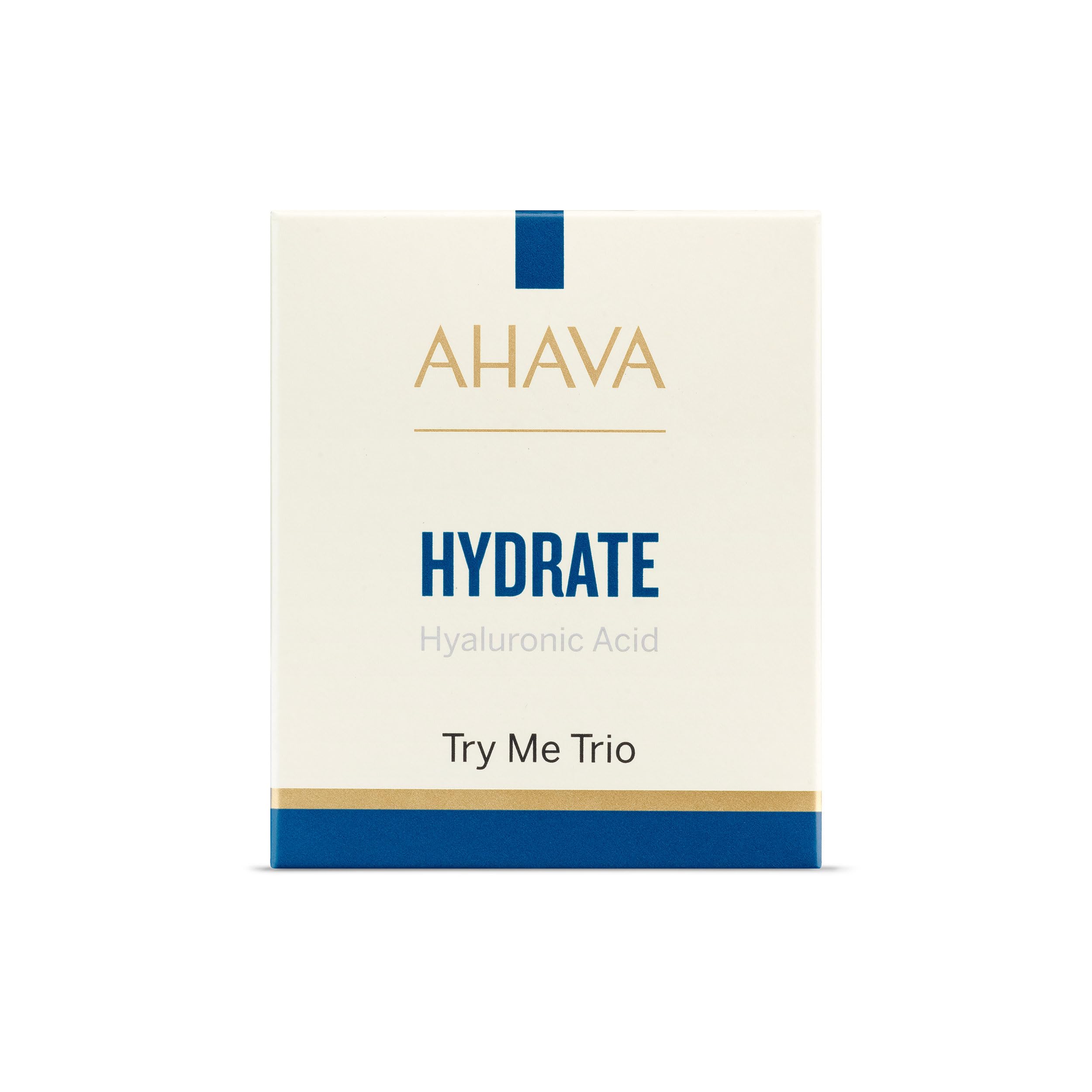AHAVA Hyaluronic Acid Hydrate Sachet Kit - HA Serum, Leave on Mask & 24/7 Face Cream, Boosts Hydration, Long Time Wrinkle Prevention, Softens & Refine Skin's Texture with Osmoter and ATPeptides | 3ml