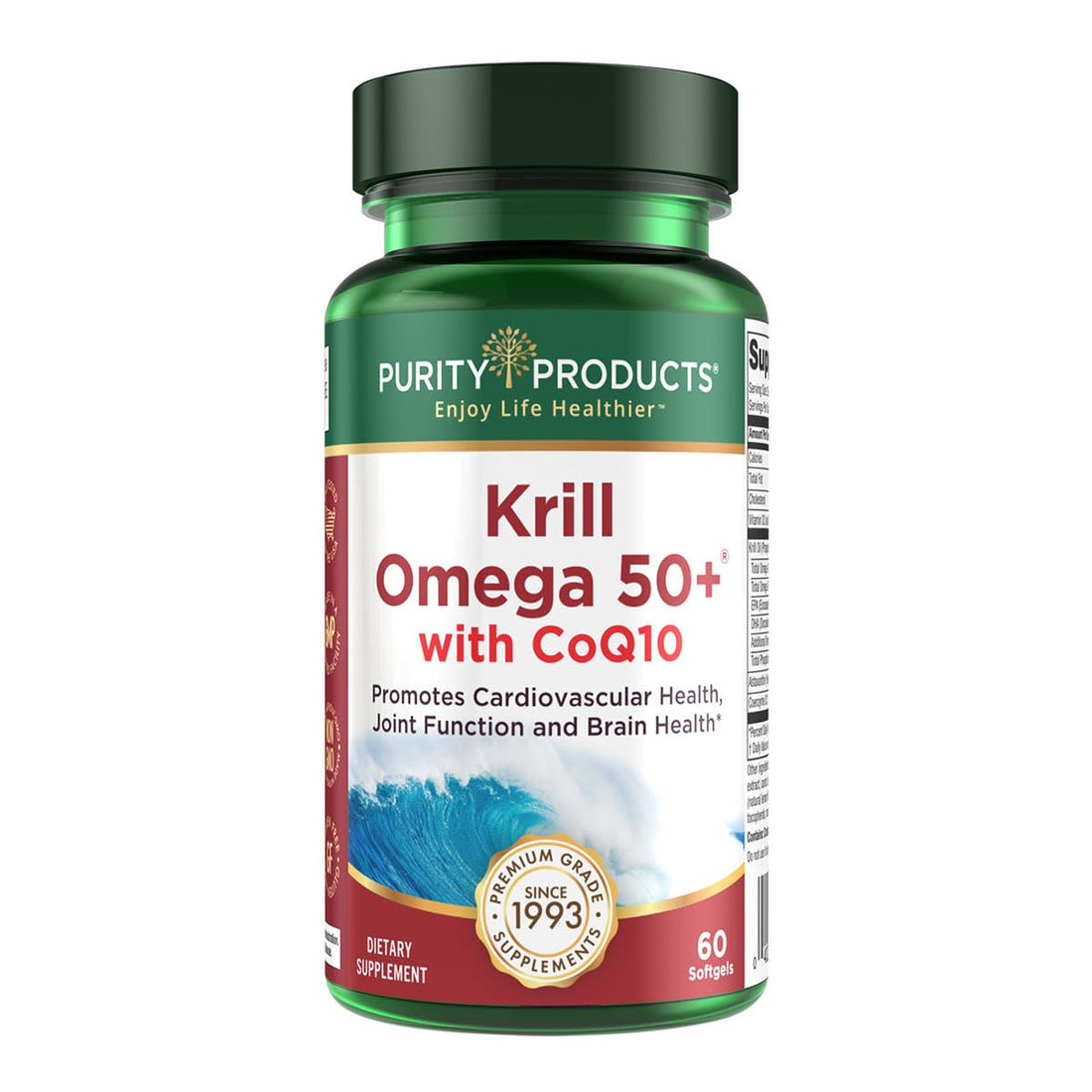 Purity Products - Krill Omega 50+ with CoQ10, 60 Dietary Supplement Softgels