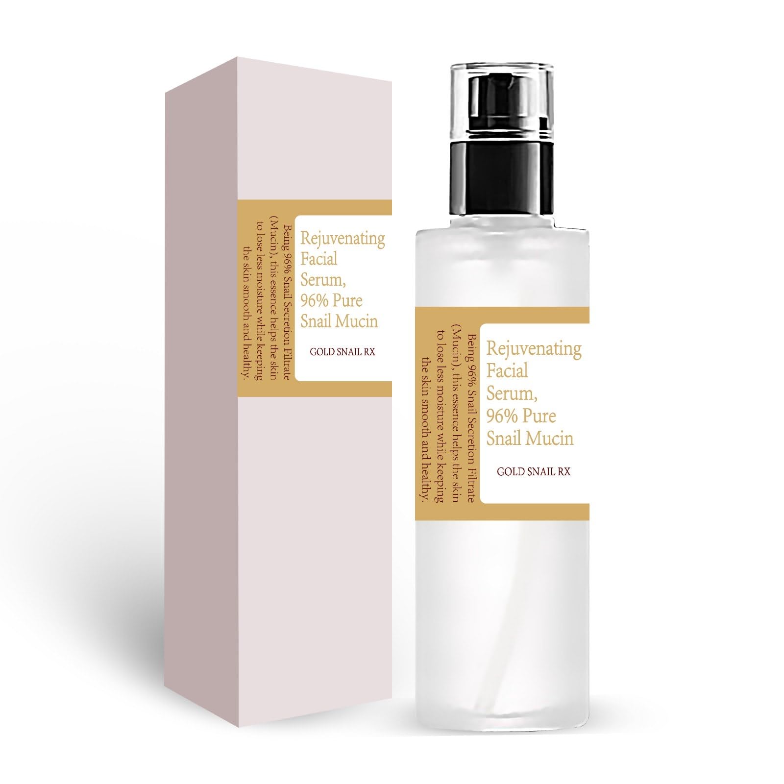 Snail Mucin Serum Luxury Korean 96% Snail Facial Serum Filtrate for skincare, Hydrating Serum For Dry Dull Face Skin and Wrinkles Power Repairing Essence For Face - GoldSnailRX