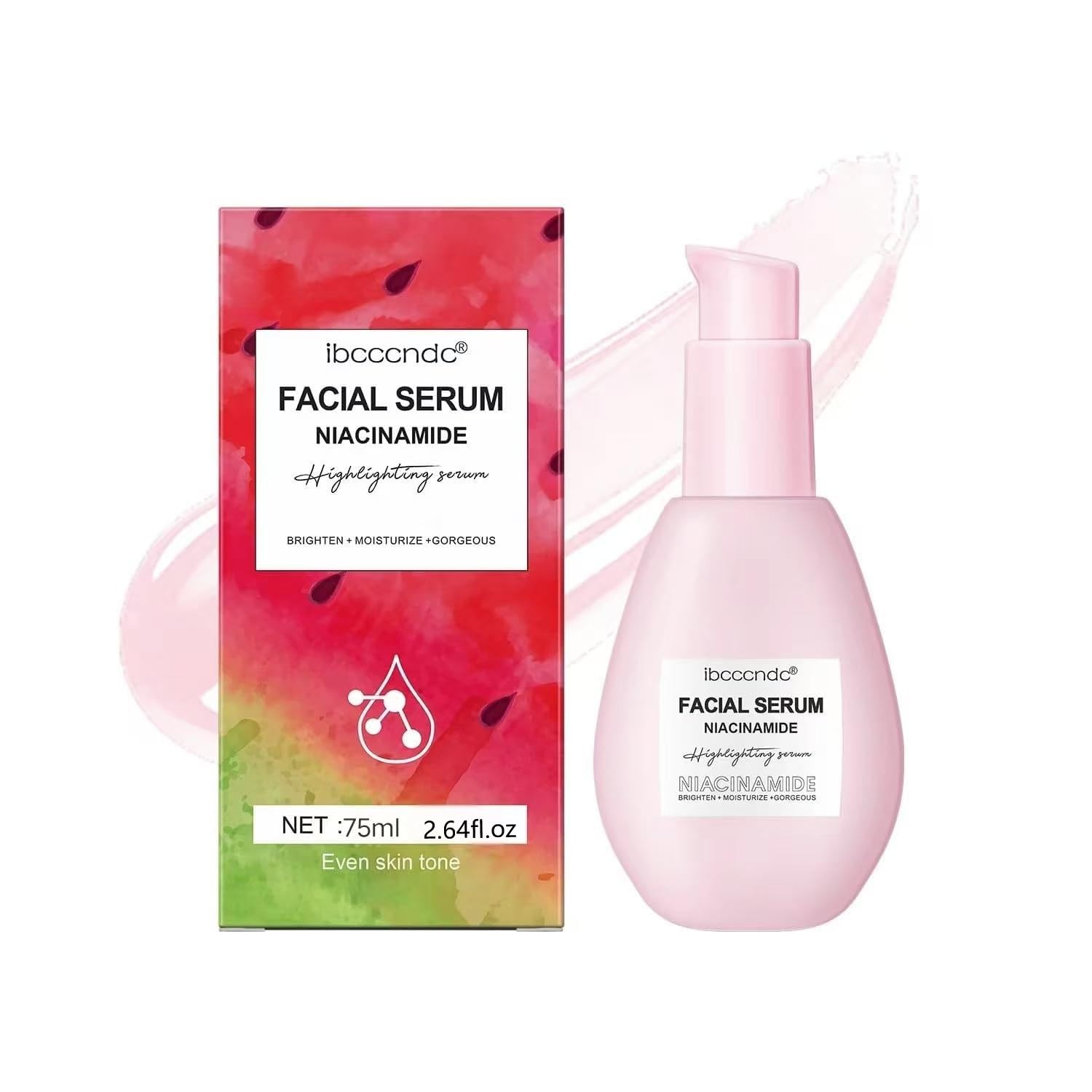75ML Watermelon Niacinamide Serum, Watermelon Hydrating Serum With Hyaluronic Acid,Brighten Moisturizing,Lightweight Watermelon Toner, 2.64Fl Oz