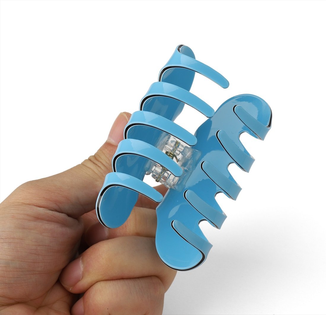 Blue: Liasun 3.3 Jelly Color Hair Claw Clip-Acrylic Strong Holding Power Hair Clips Hairgrip For Women And Girls Hair Barrettes For Medium Or Long Hair (Blue)