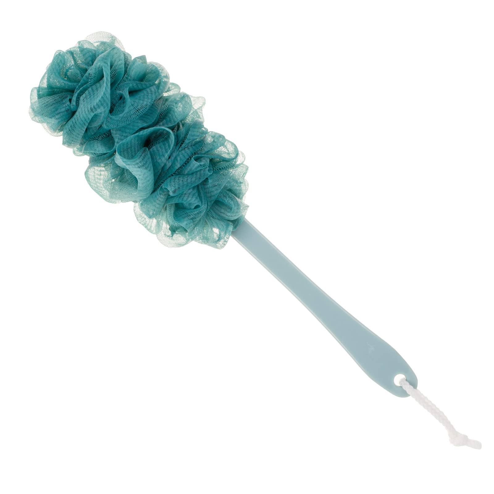 Arswin Lufa Back Scrubber for Shower, Anti-Slip Long Handle Bath Sponge Shower Brush, Soft Nylon Mesh Back Cleaner Washer, Loofah on a Stick Body Brush for Women&Men (DarkTurquoise)
