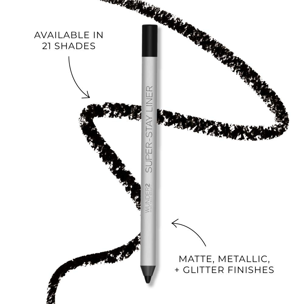 Wunder2 SUPER-STAY LINER Makeup Eyeliner Pencil Long Lasting Waterproof Eye Liner, Color Pink Glitter
