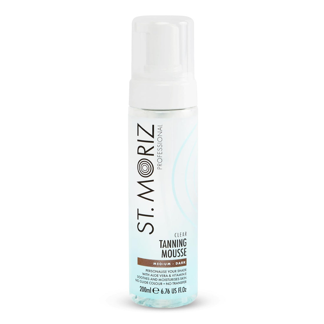 St Moriz Professional Clear Tanning Mousse with Aloe Vera, Vitamin E, Fast Drying Vegan Fake Tan, Medium to Dark (200ml)