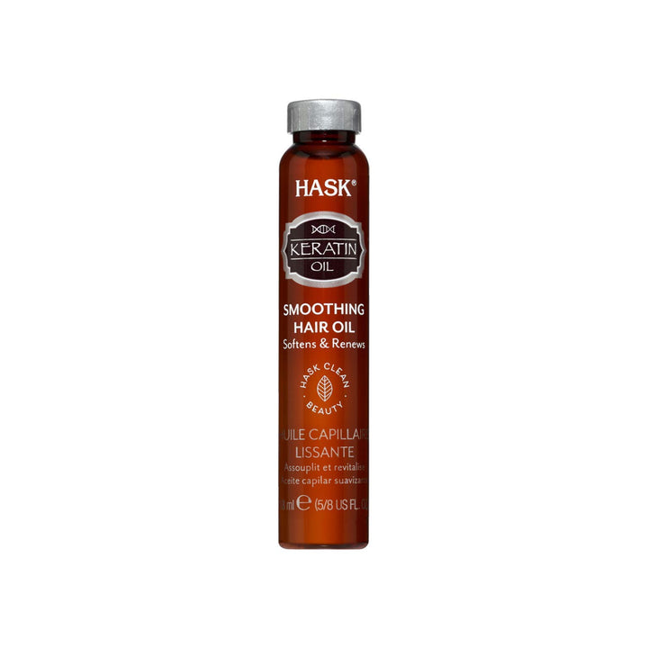 Hask Smoothing Keratin Protein Hair Oil Serum - 18 ml | Provides Shine & Reduce Frizz | Free of parabens & alcohol