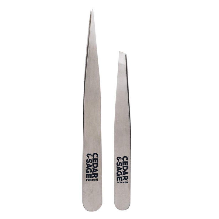 Men's Stainless Steel Tweezer Duo Set
