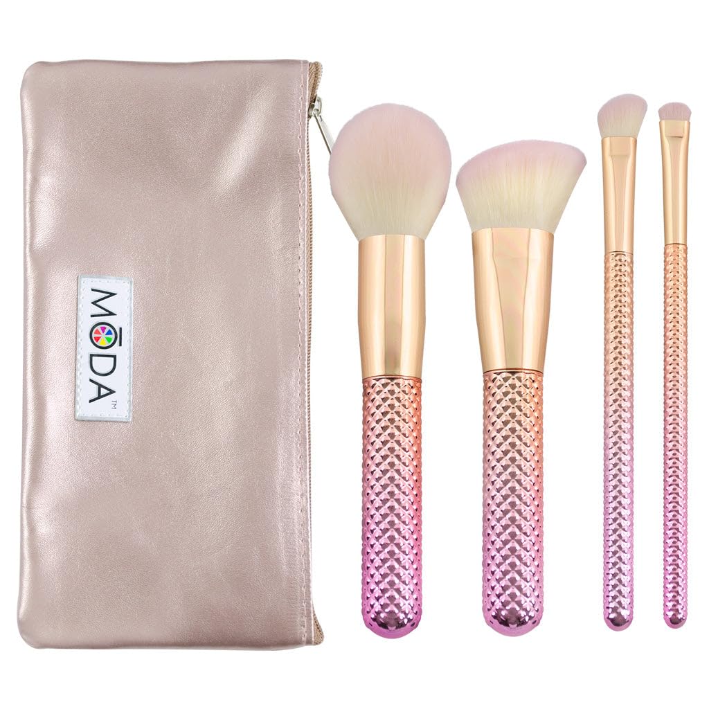 Royal Brush Moda Rose Cosmetic 5 Piece Make Up Complete Kit Brush Set