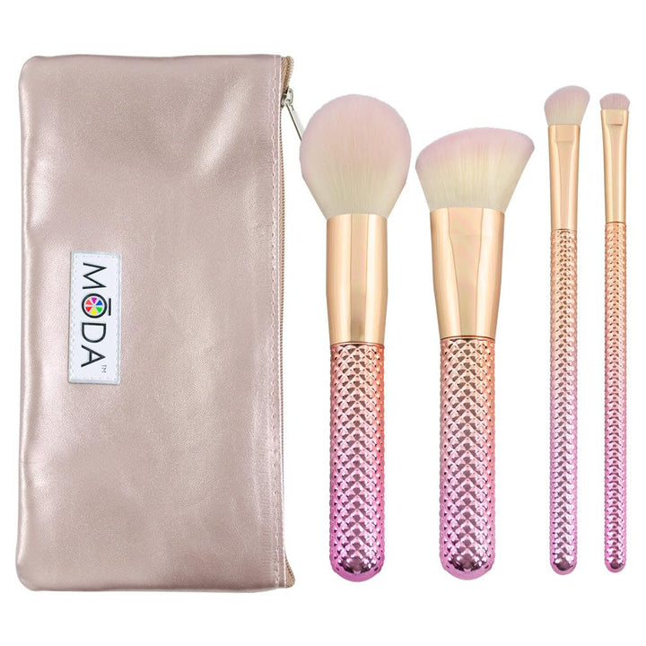 Royal Brush Moda Rose Cosmetic 5 Piece Make Up Complete Kit Brush Set