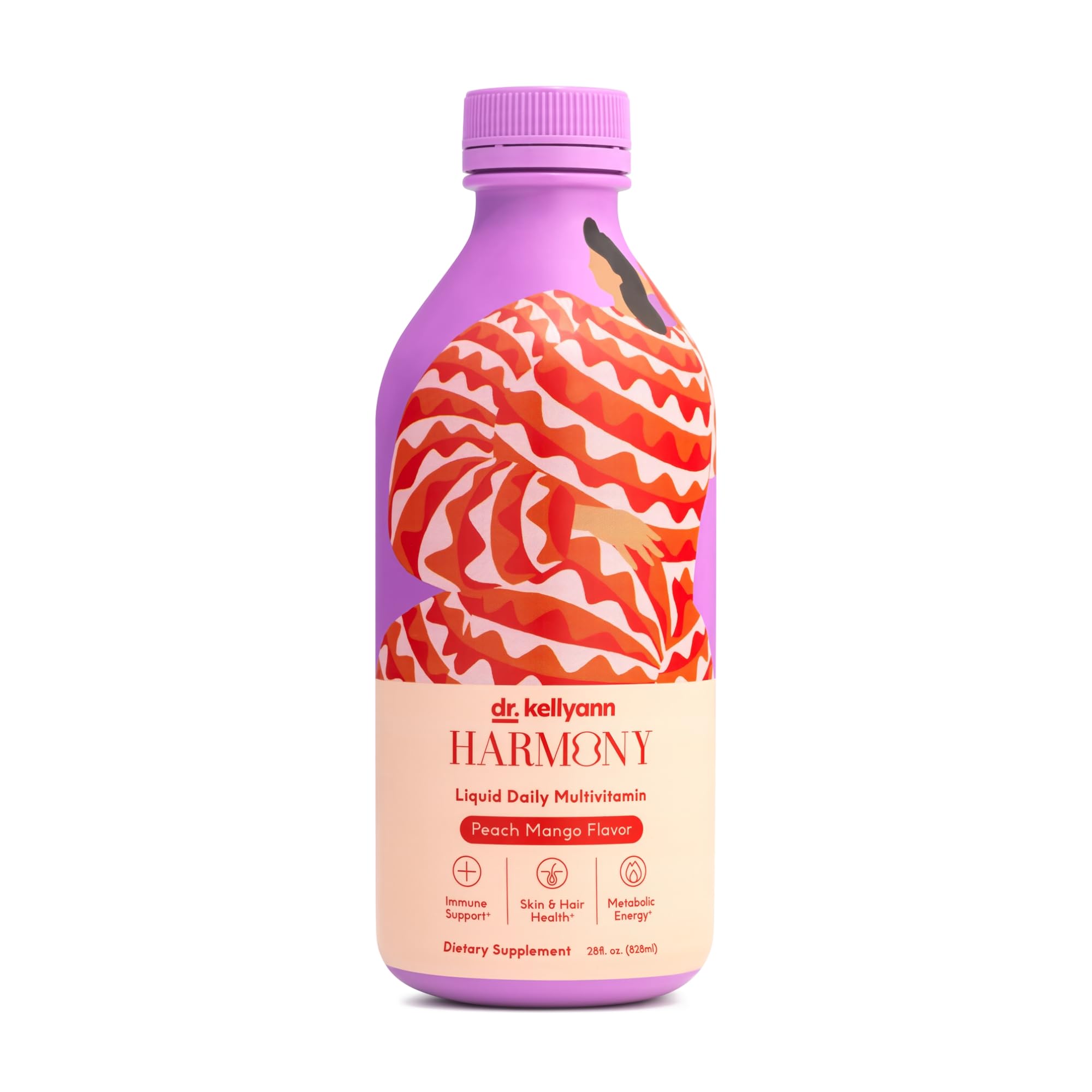 Dr. Kellyann Harmony Liquid Multivitamin (28 fl oz) – Vegan Daily Vitamins for Men & Women, Non-GMO, Overall Health