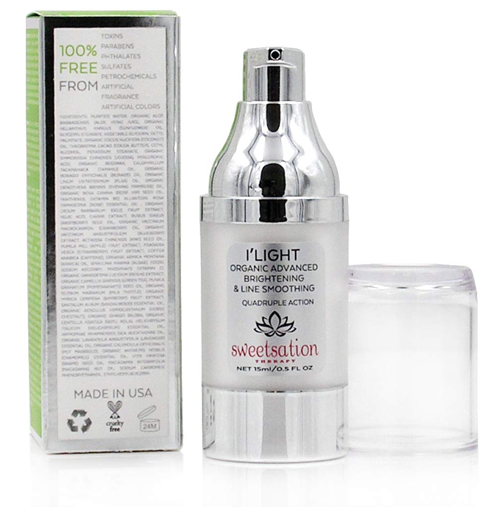 ILight Organic Advanced Illuminating and Line Smoothing Eye Treatment, The BEST Eye Cream For Dark Circles, Puffiness and Fine lines. With Caffeine, Caviar, Arnica, CoQ10 and Reishi. 0.5oz