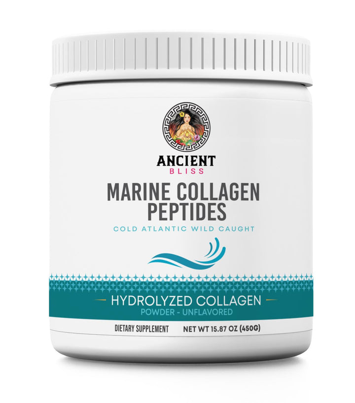 Ancient Bliss Wild-Caught Marine Fish Collagen Peptides Powder, Flavorless Collagen Protein Supplement with Type 1, Non-GMO, Gluten-Free, Amino Acid Supplement for Skin, Hair and Nails, 15.87 Oz