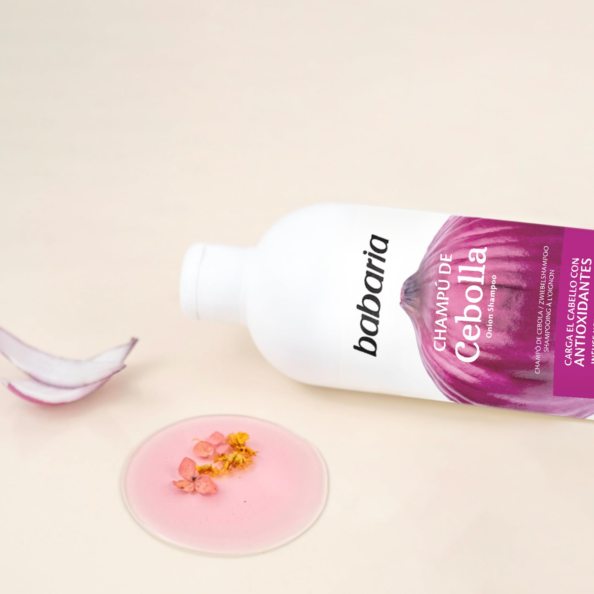 Babaria Onion Shampoo - No Smell, No Tears - Purifying and Antioxidant Properties - Improves Hair Growth - Increase Hydration and Shine - Reduce Itchy Scalp, Dandruff, and Frizz - 23.66 oz