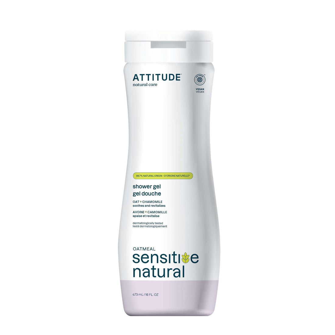 ATTITUDE Sensitive Skin, Hypoallergenic Soothing & Calming Body Wash, Chamomile, 16 Fluid Ounce